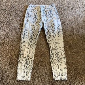 Snake print ankle denim